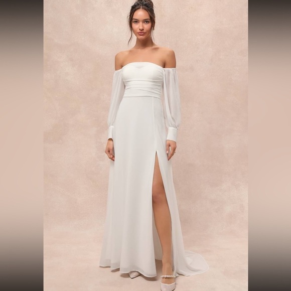 Lulus Dresses & Skirts - Lulus Adorna White Off-the-Shoulder Maxi Dress